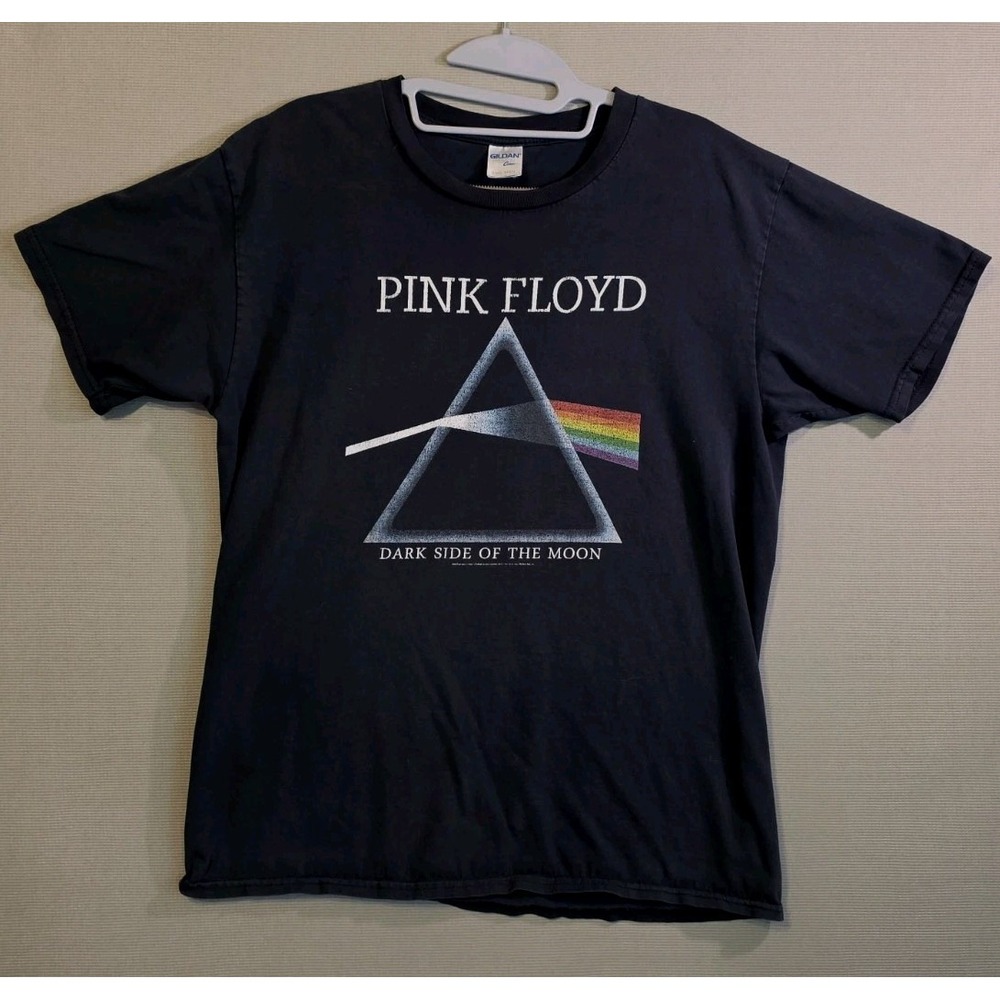 Pink Floyd Dark Side Of The Moon Shirt Sz M Black Gildan Ring Spun 2000s Reprint